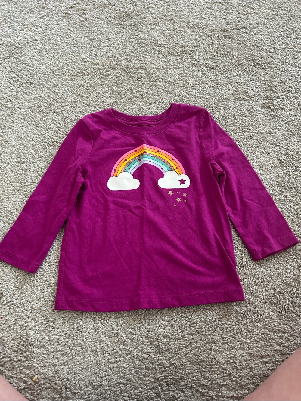 Cat & Jack 18 Month Purple long sleeve rainbow and stars t-shirt